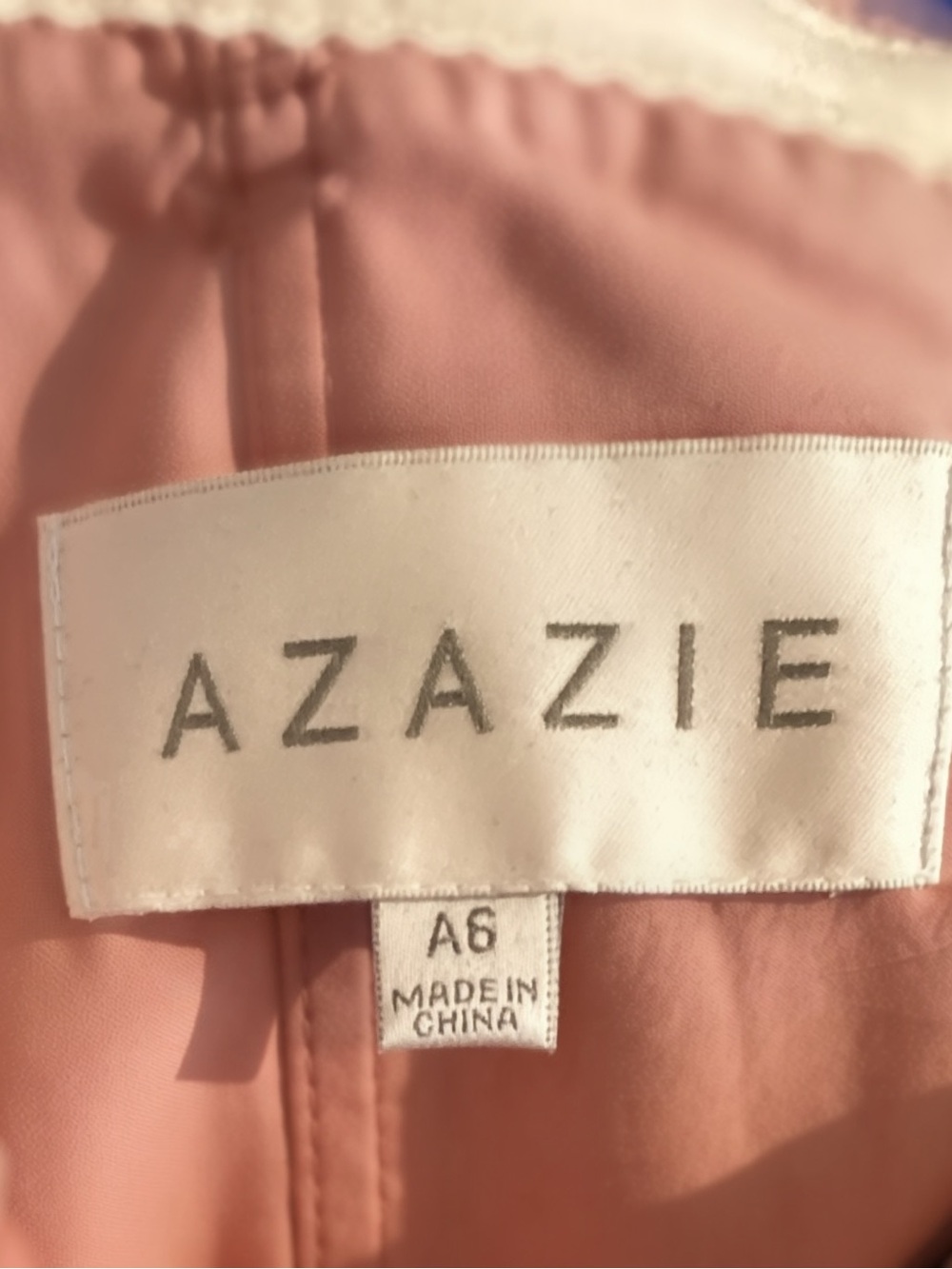 Azazie Dusty Rose Chiffon Flutter Sleeve Bridesmaid Dress Size A6 - Picture 4 of 4